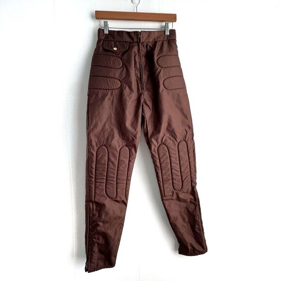 Vintage Rooster Tails Motorcycle Moto Padded Pants Brown **See Measurements - Picture 1 of 11